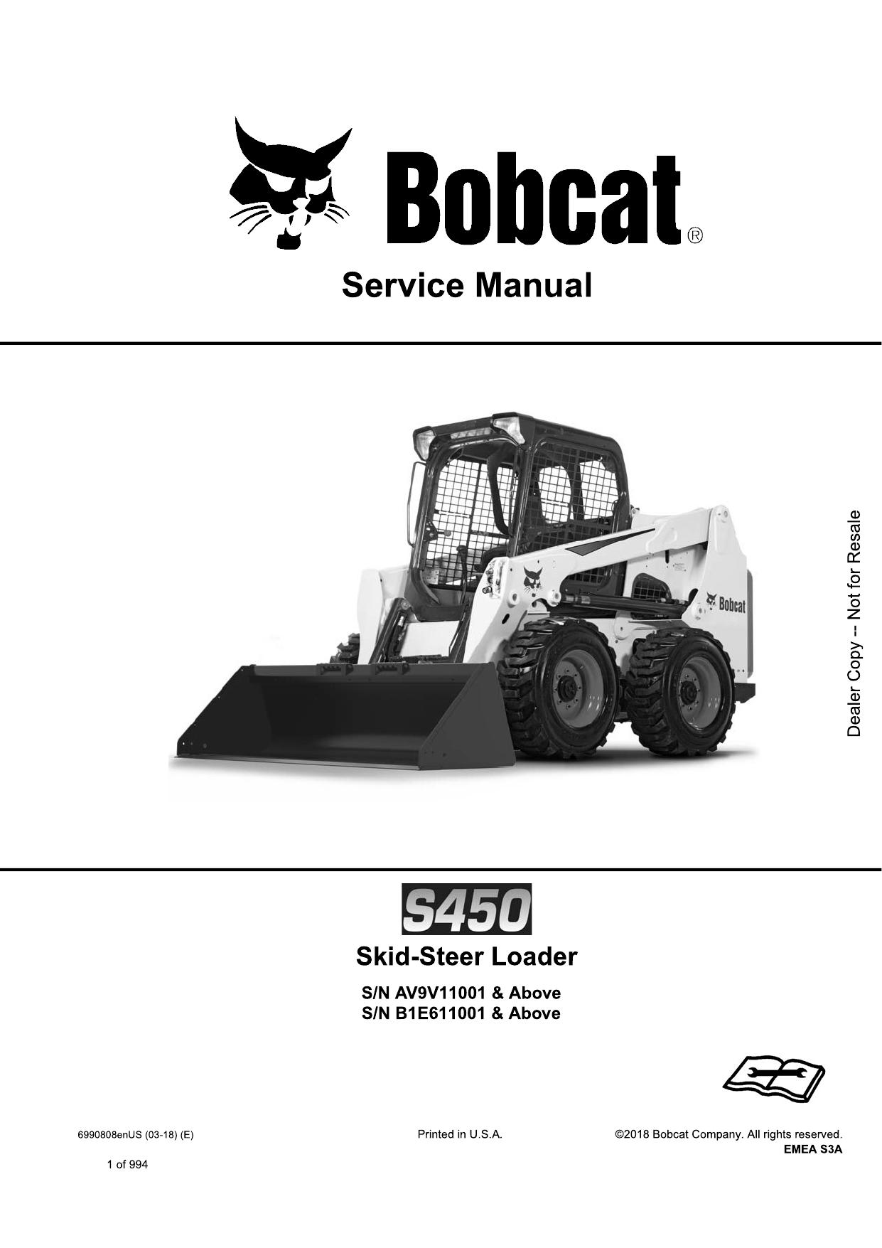 S450 Skid-Steer Loader Service Manual Bobcat 2